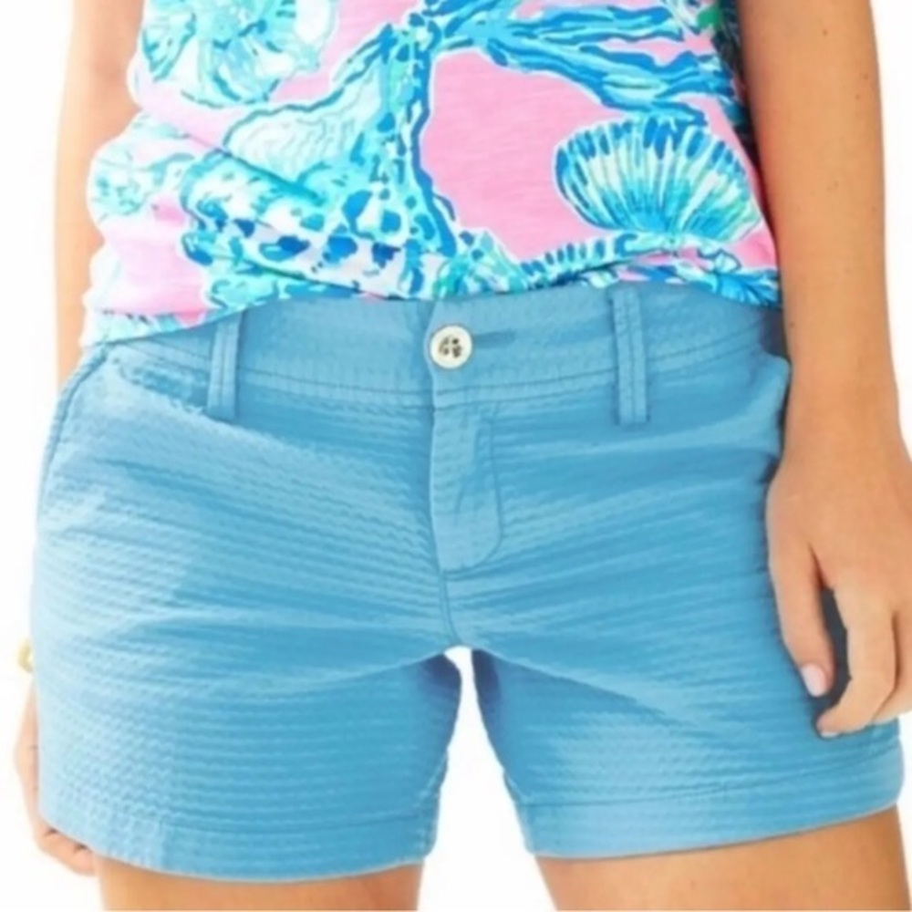 Lilly Pulitzer Callahan Jacquard Textured Shorts in Seaspray Blue